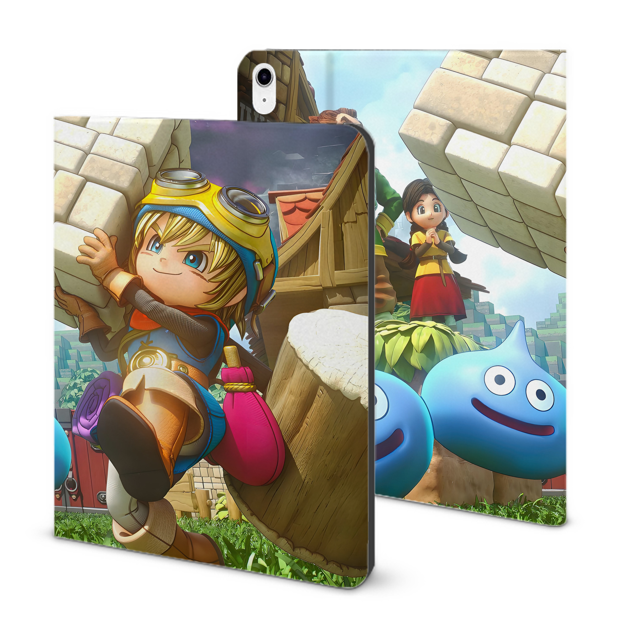 （画像用） ドラゴンクエスト Doragon Kuesuto Dragon Quest IPad ケース ブック型 PUレザー TPU 耐衝撃 軽量 薄型 ペン収納なし 全面保護 IPad 各モデル対応
